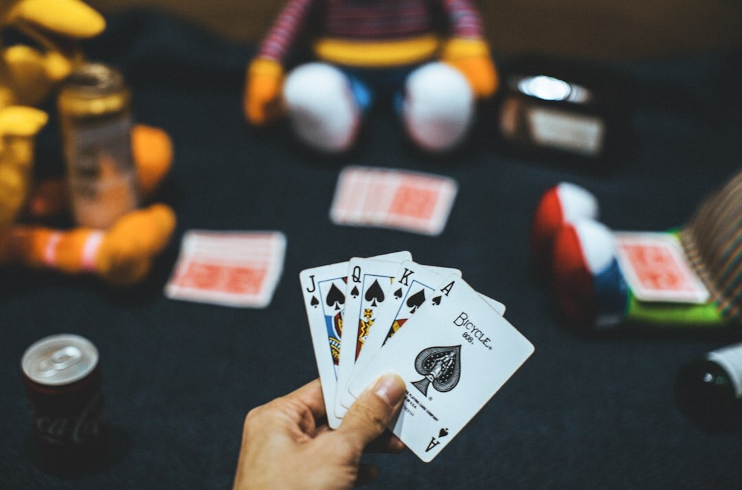 person playing online poker